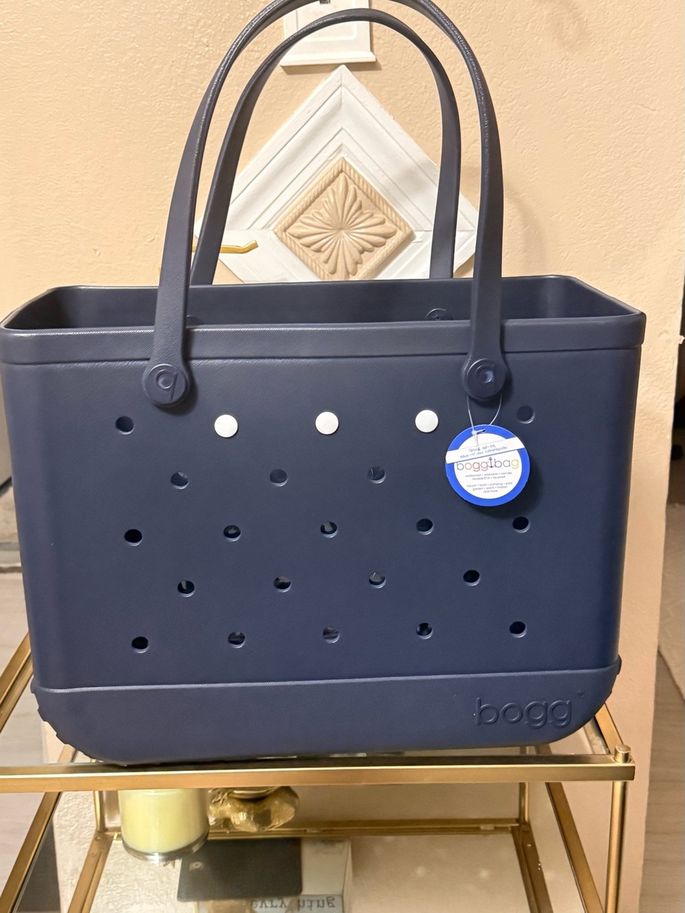 BOGG BAG Navy Blue Vent Hole Utility Tote Large size